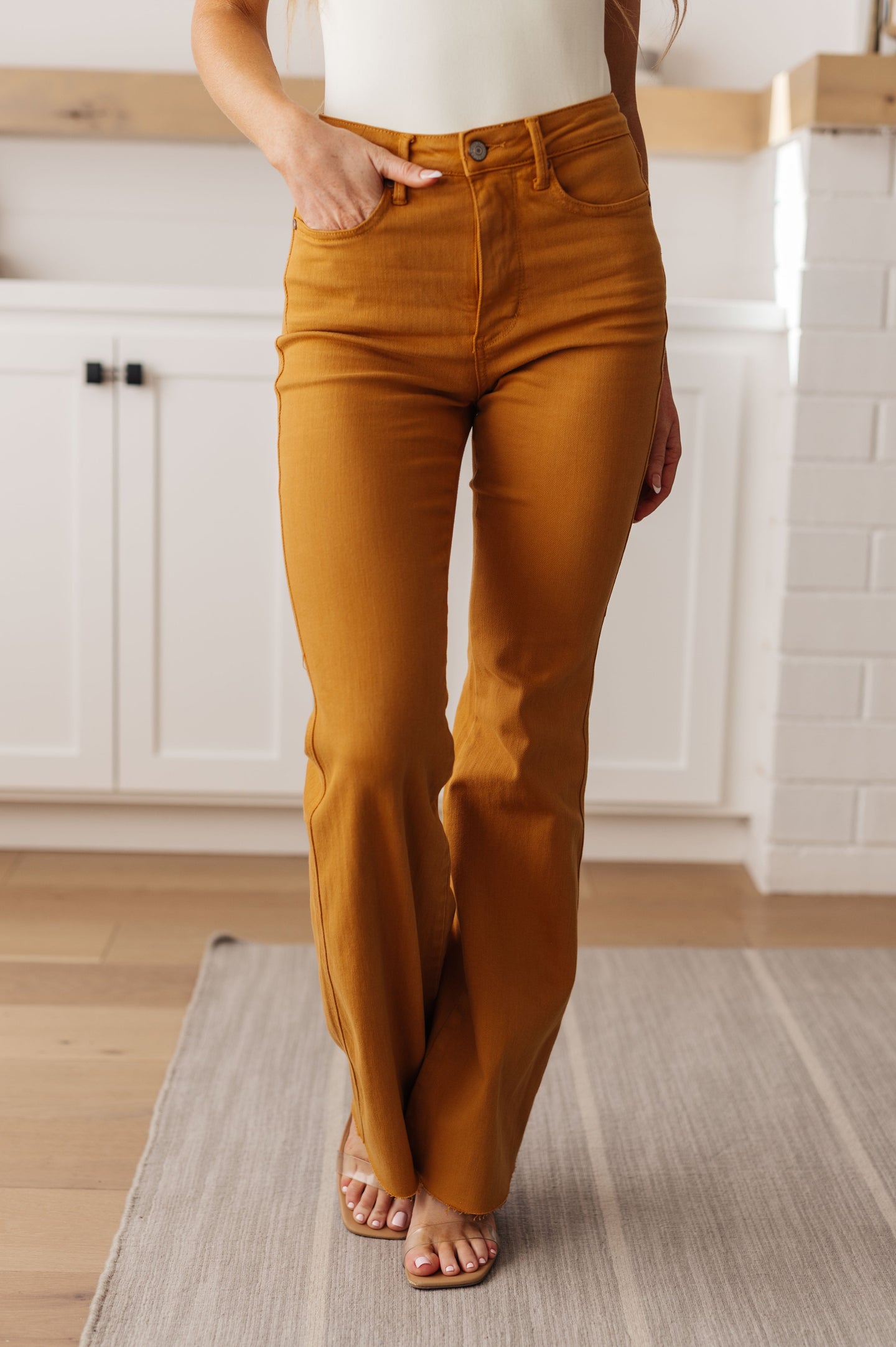 Marigold High Rise Control Top Flare Jeans